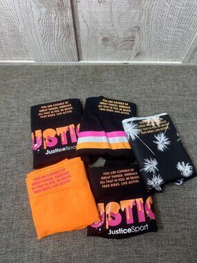 Justice Sport Girls Size 8 Briefs Panties Assorted Prints Underwear Pack of 5